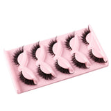 5 Pairs Cat Eye Lashes Faux Mink Eyelashes Natural long Manga Lashes Winged End Eye Elongated Eyelashes Fake Lashes Makeup 5
