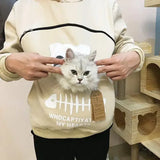 Winter Hoodies Sweatshirt Women Animal Pouch Hood Pullover Blouse Tops Lady Carry Dog Cat 3
