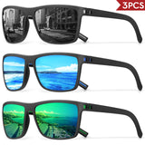 3/4 Pack New Designer Box Polarized Colorful Sunglasses