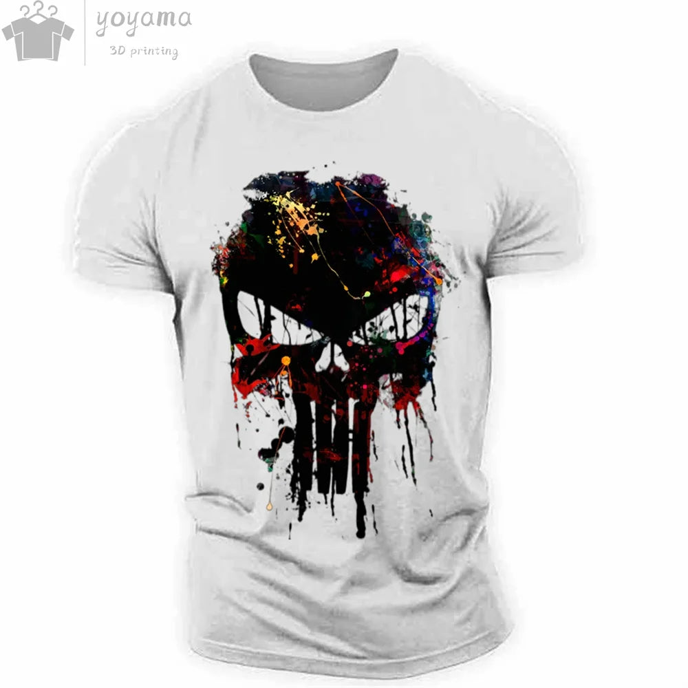 Men's T Shirt 3d Print Military Patriotic Skull O-Neck T Shirt Oversized T-Shirt Short-Sleeved Tee Sportswear Men's Clothing Top 6