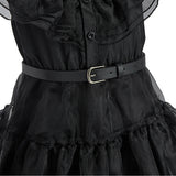 Girl Wednesday Costume Kids Addams Cosplay Black Princess Dress Children Pageant Dinner Dress Girl Halloween Party Dancing Cloth 5