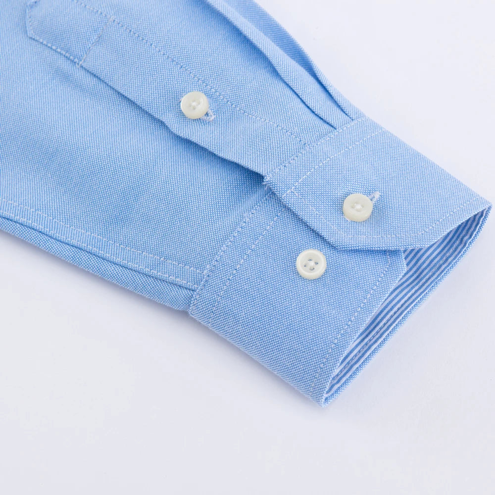 Men's Cotton Blend Solid Shirt, Formal Business Lapel, Long Sleeve 6