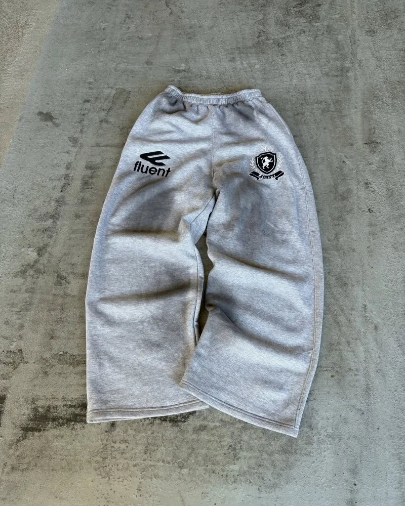 Y2K American retro fashion men sportswear alphabet embroidery zipper hoodie Harajuku street Goth loose couple women casual pants 3