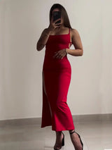 2025 explosive new dress summer high sensibility halter strap Spice Girl bag hip dress 5