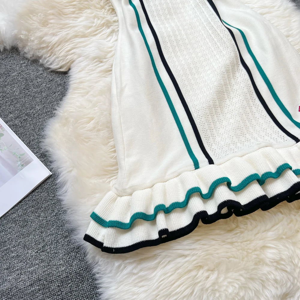 YuooMuoo Brand Fashion Women Knitted Mini Dress Ins Hot Sexy Package Hips Ruffled Party Dress Streetwear Lady Outfits Vestidos 5