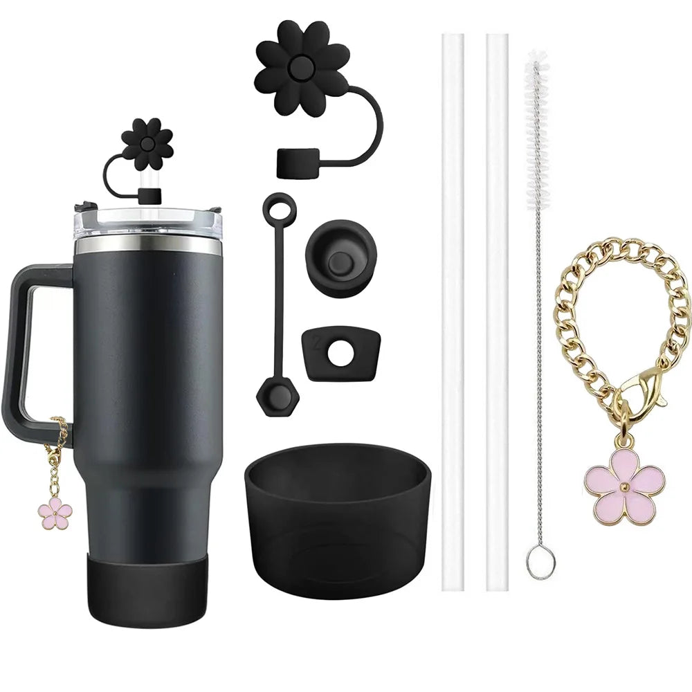 9-Piece Floral Accessory Set for 40oz Tumblers