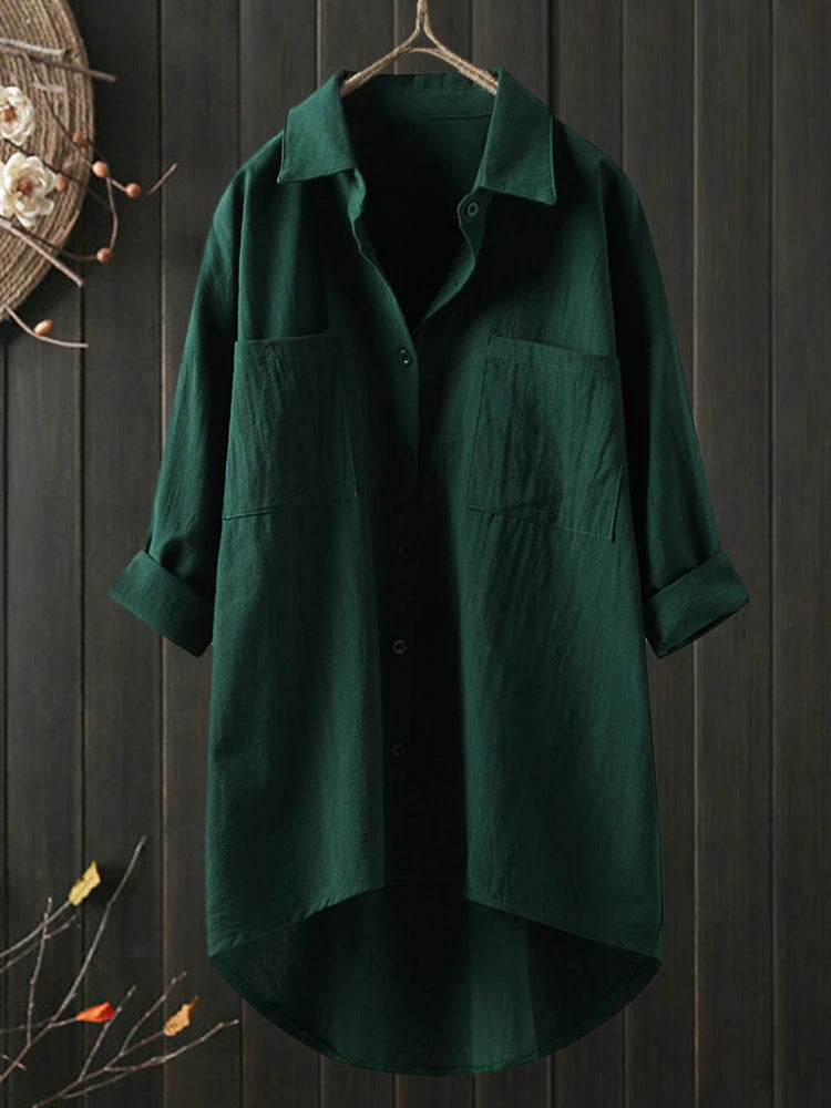 Women’s Cotton Linen Commuting Blouse