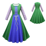 Hocus Pocus 2 Halloween Children Cosplay Costume Winter Carnival 2-12Year Girls Masquerade Party Vampire Witch Winifred Dress Up 5