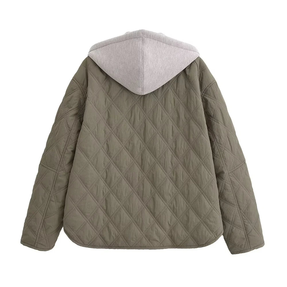 2024 Autumn/Winter New Product Fashion Casual Women's Round Neck Loose Long Sleeve Hooded Jacket Top 2