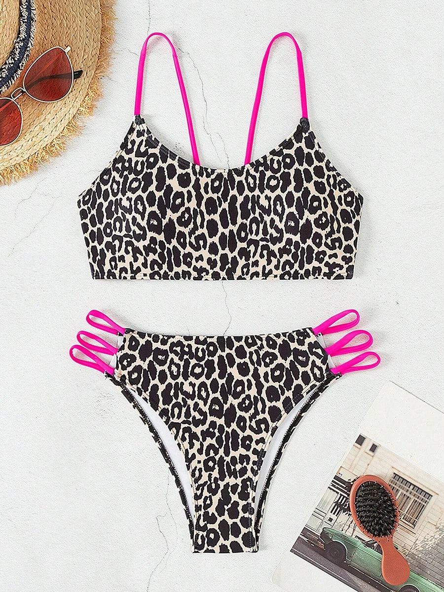 Leopard Print Micro Bikini 2025: Women's High Waist Brazilian Bandeau Bathing Suit 6