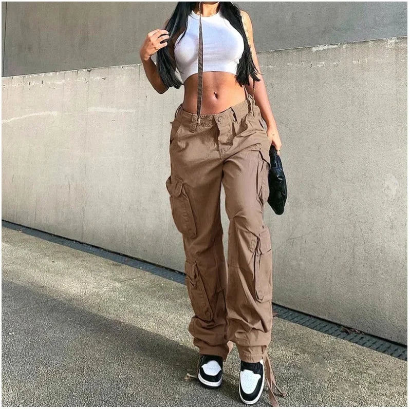 Autumn-Winter-New-Womens-Cargo-Straight-Trousers-High-Waist-Loose-Wide-Leg-Vintage-Dad-Jeans-for