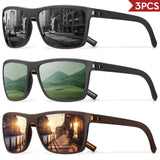 3/4 Pack New Designer Box Polarized Colorful Sunglasses