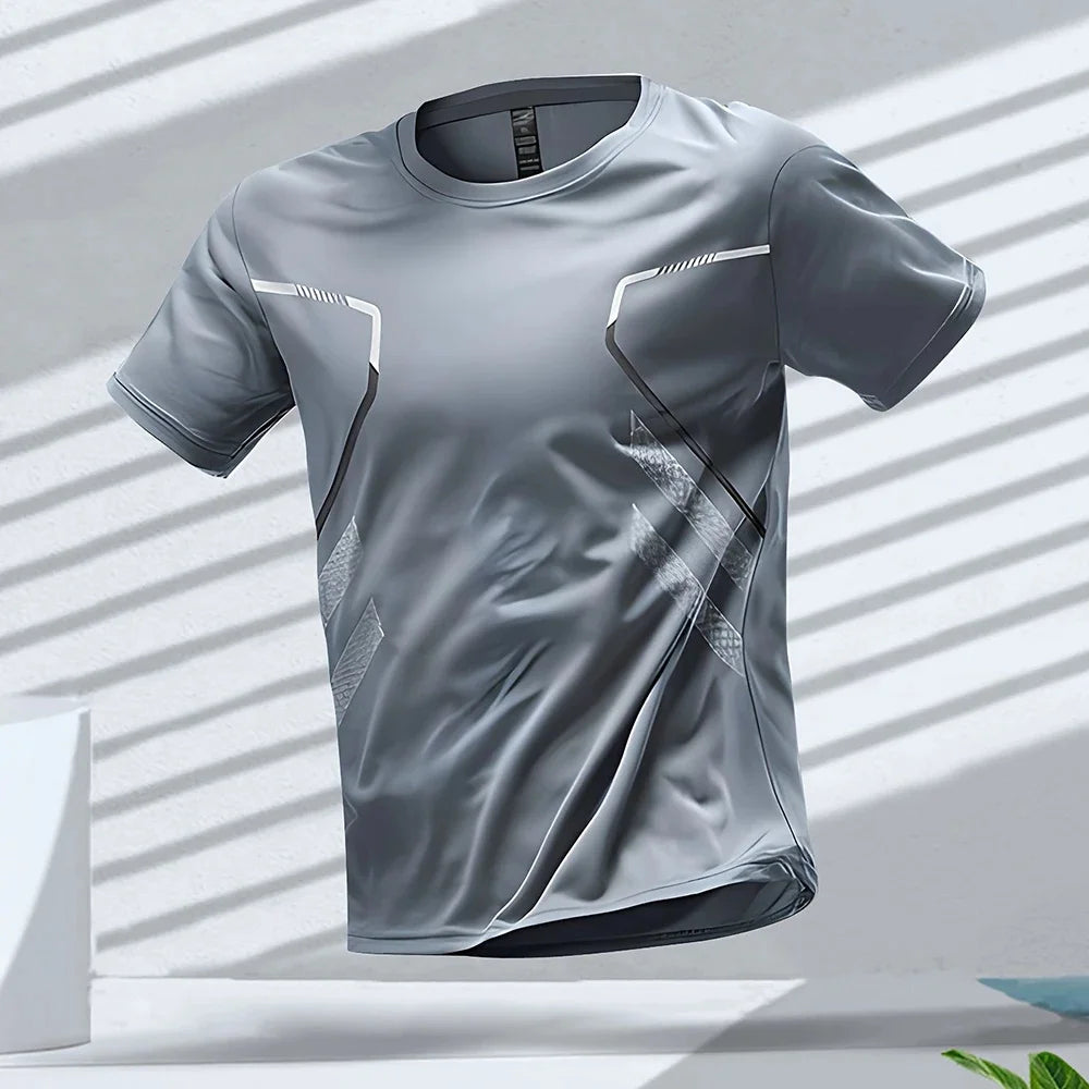 Men's T-shirts Sport Running T-shirt Men Quick-drying Breathable Short Sleeve Round Neck Active Tee Outdoor Workout Men Clothing 5