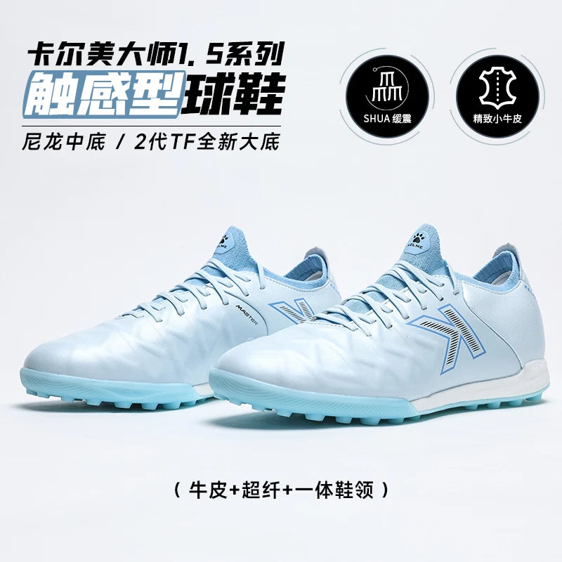 Kelme Soccer Shoes Football Boots Sneakers Men Outdoor Cleats Boots TF Short Staple Calf Leather Artificial Grass Five Person