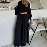 Women's 2025 Summer New Casual Long Cardigan Long Sleeve Top High - waisted Trousers Fashion Set 4