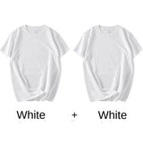 2-Pack Premium 100% Cotton Solid White T-Shirts