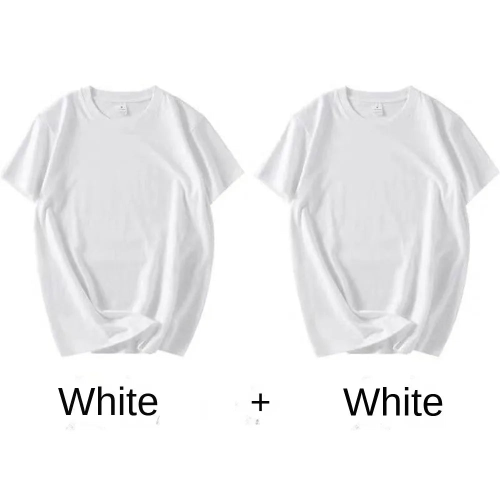 2-Pack Premium 100% Cotton Solid White T-Shirts
