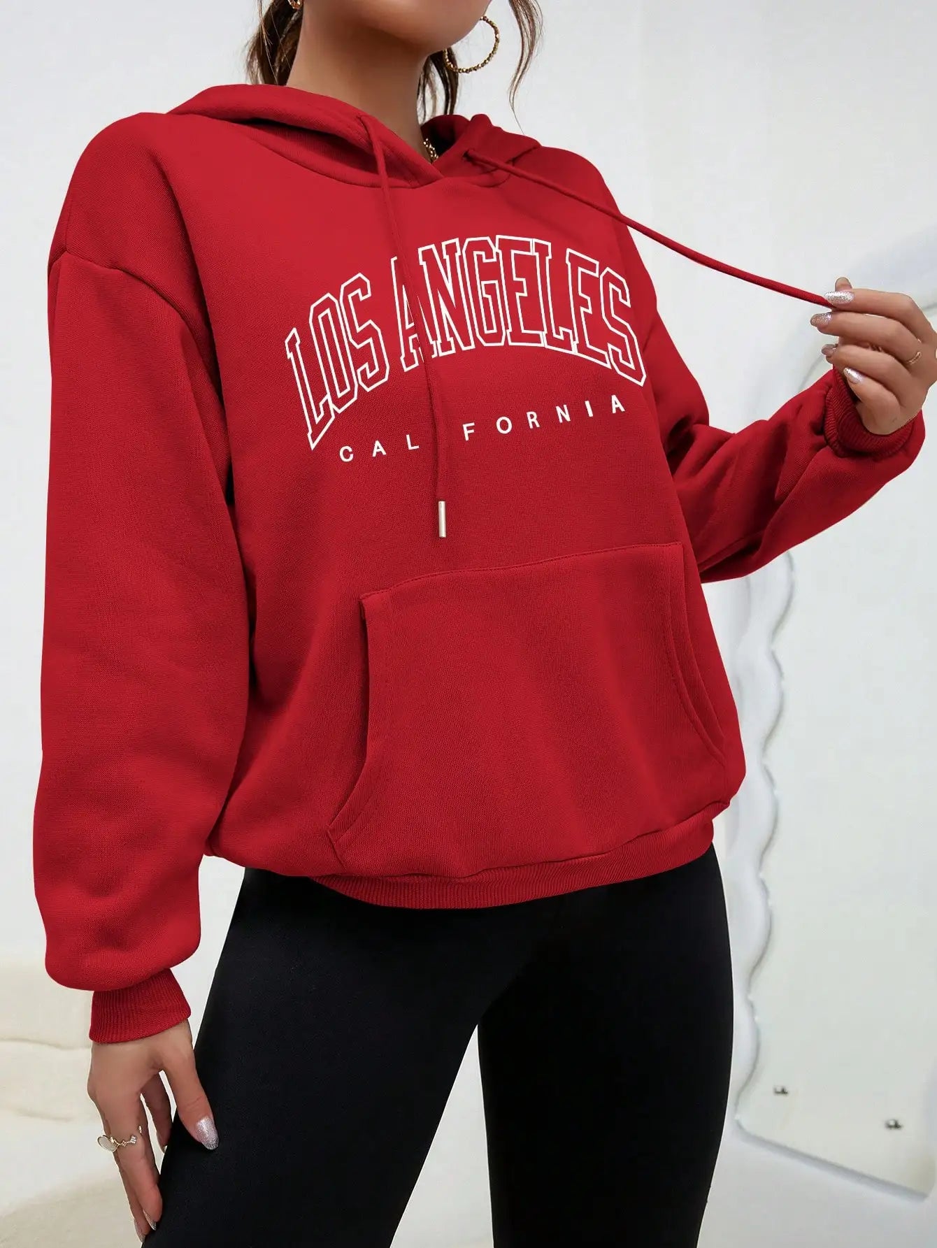 Los Angeles Art Letter Design Women Hoodies American Style Casual Hoody Autumn Hip Hop Female Hoodie Casual Fleece Clothing 6