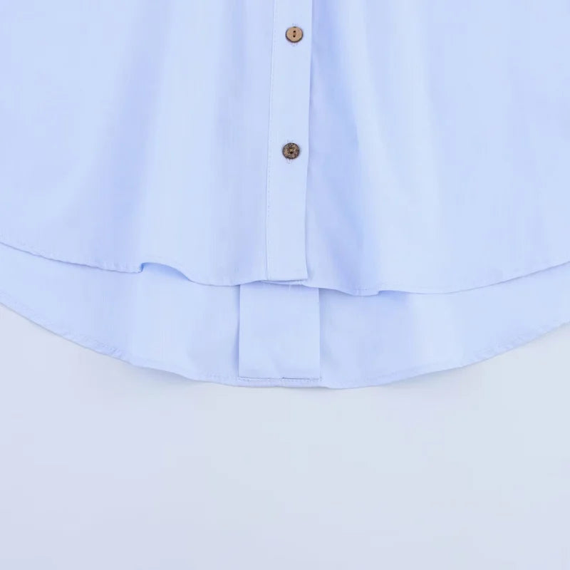 HXAO 2025 Women's Shirt Summer Crop Oversized Shirts & Blouses White Blue Rose Brown Striped Shirt Elegant Long Sleeve blouses 6