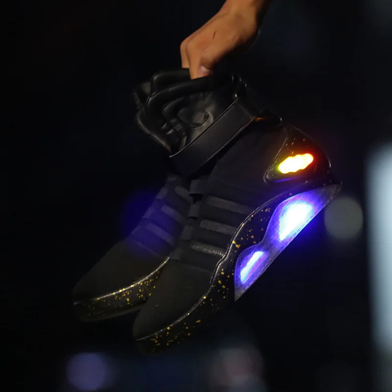 LED Light Up Basketball Shoes for Men: High Top Cosplay Sneakers - "Back to Future" Inspired 6
