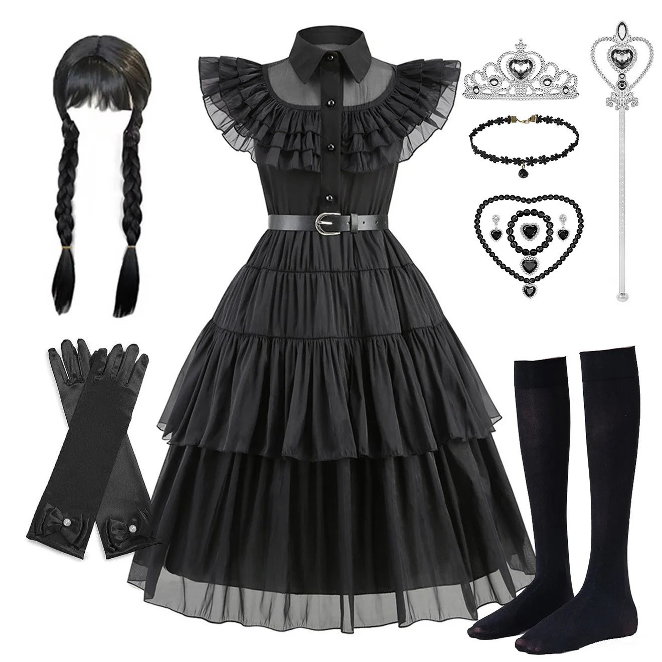Disney-Inspired Wednesday Addams Cosplay