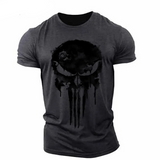 Men T Shirt 3d Print Military Patriotic Skull O-Neck T Shirt Oversized Short-Sleeved 3