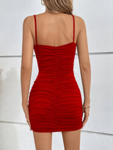 Solid V Neck Bodycon Cami Dress, Sleeveless Nightclub Dress For All Season, Women's Clothing 2