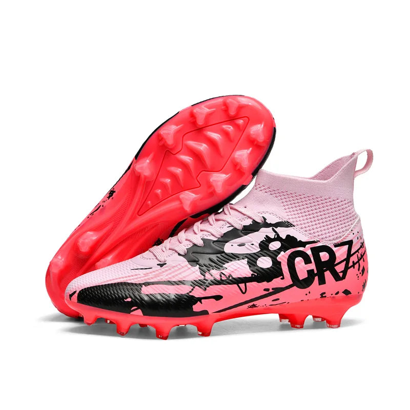 New Men Soccer Shoes Cleats Outdoor Match Training Sport Football Boots Long Spikes Comfortable Adult Breathable Boys Non Slip