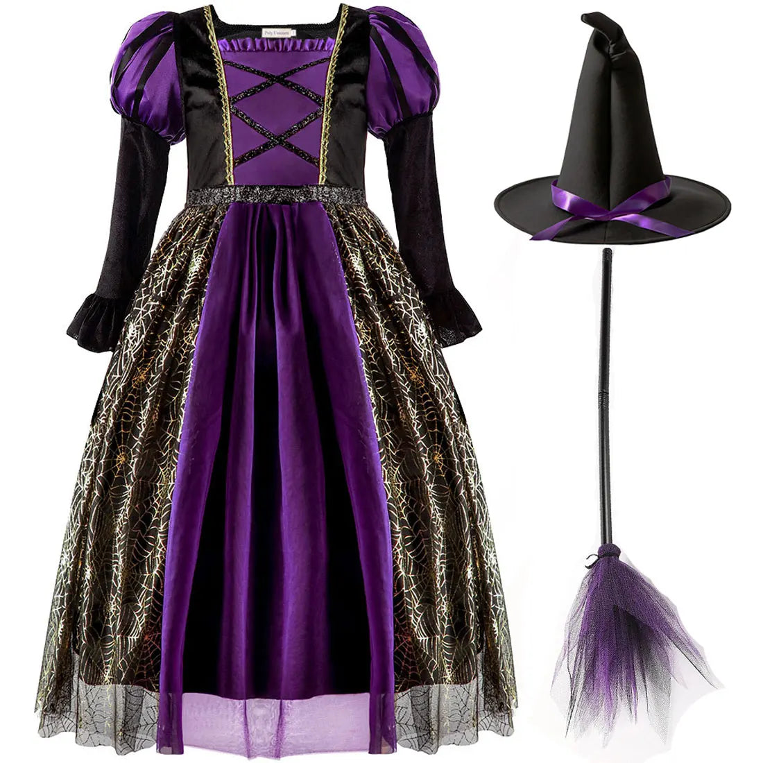 Girls' Classic Witch Cosplay Dress Set