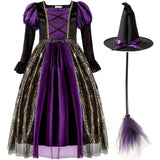 Girls' Classic Witch Cosplay Dress Set