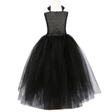 2024 New Maleficent Halloween Costume Maleficent Tulle Dress for Girls Cosplay Evil Queen Black Mesh Princess Dress Kids 5