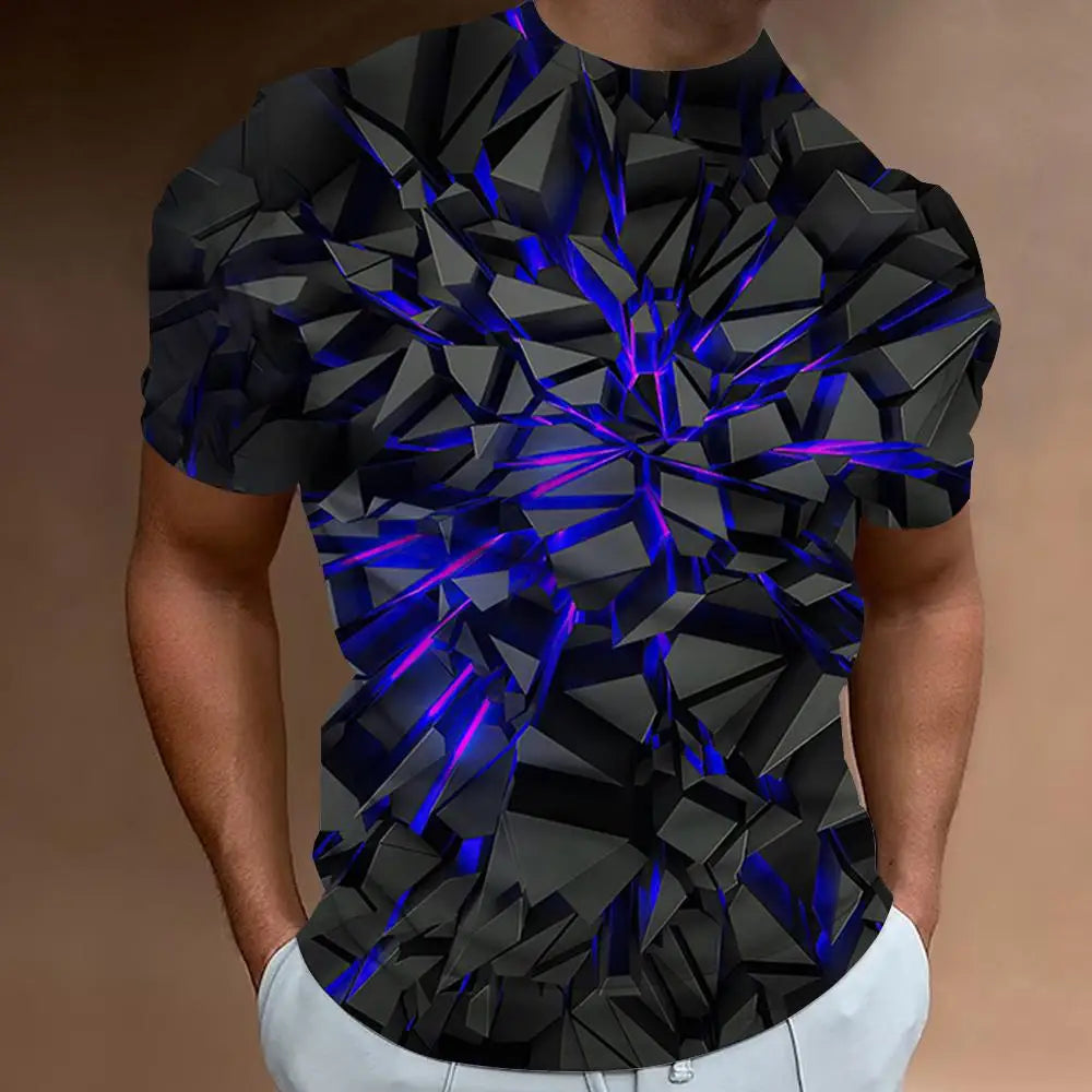 Fashion T-Shirts For Men 3d Line Printed Men'S Clothing Street Designer Short Sleeved Oversized Top Tees Daily Casual Sportswear 6