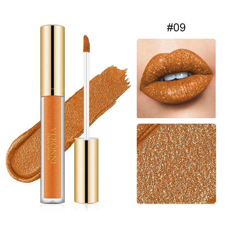 15-Color Radiant Glitter Liquid Lipstick