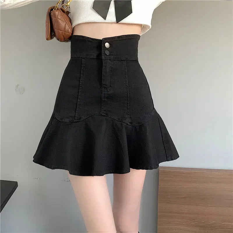 Skirts-Women-Summer-High-Waist-Denim-Mini-Vintage-Cargo-Pockets-Pleated-Sexy-Fashion-Design-Classy-Cool