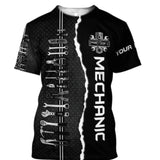 Men's Vintage Mechanic T-Shirt | Personalized Name 3D Print | Casual Summer Top | Oversized Pullover | 5XL 5