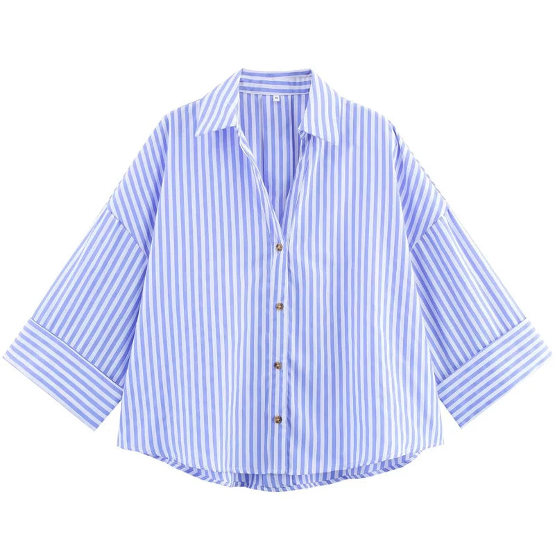 Women’s Striped Summer Crop Blouse