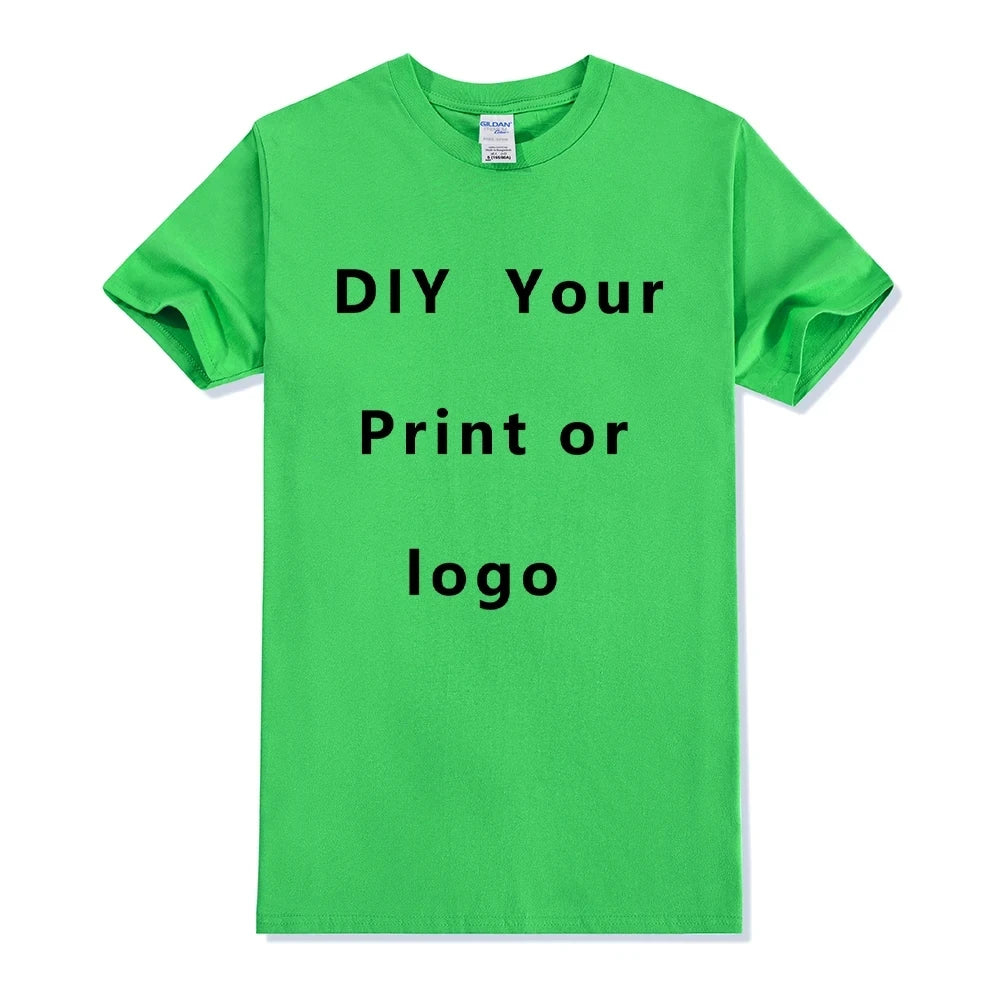 Custom T shirt Women Men Customised Printed 100% Cotton Short Sleeve Your Logo Photo Brand Text Tee Personalize Graphic Clothing