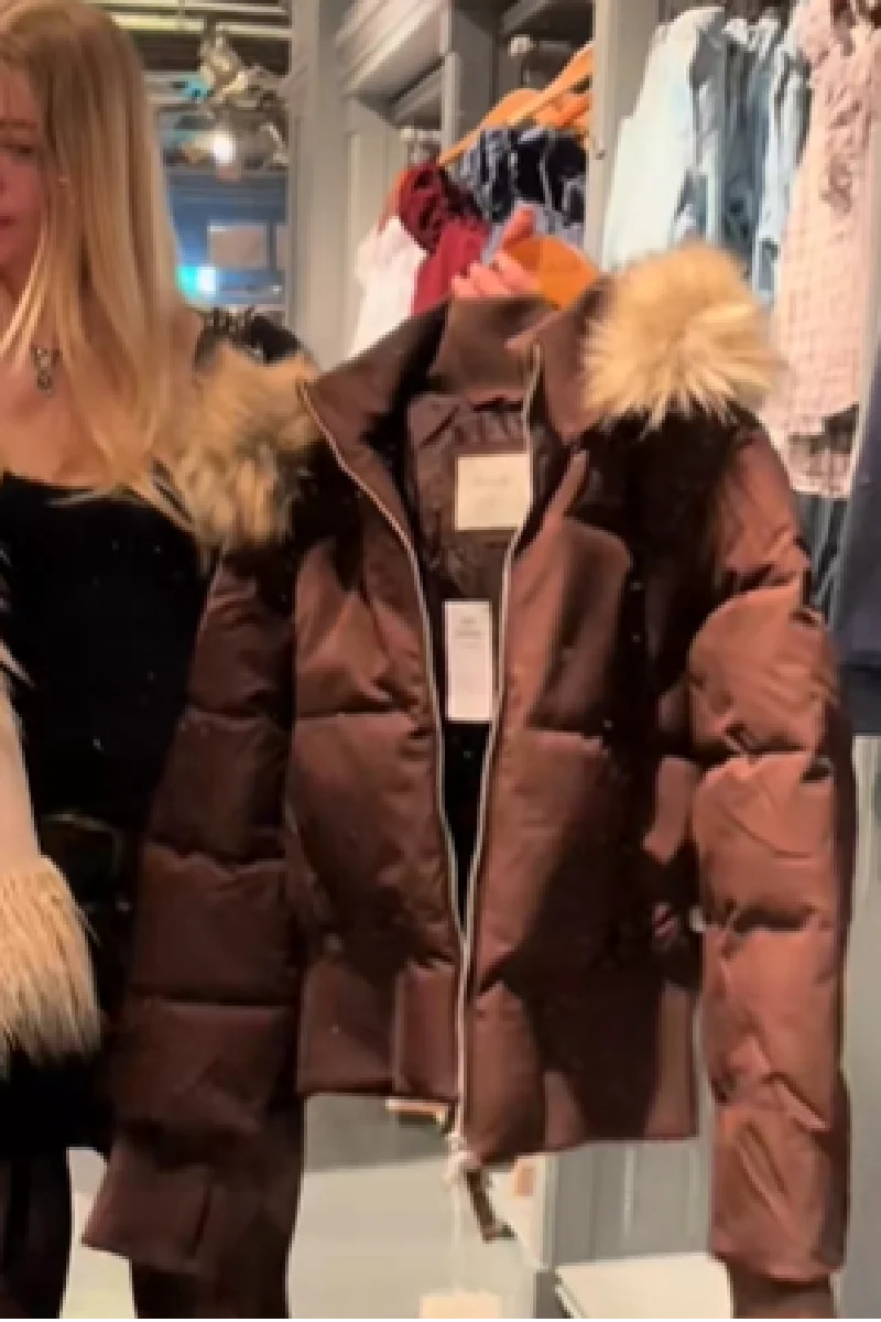 Women's Faux Fur Hooded Winter Crop Jacket