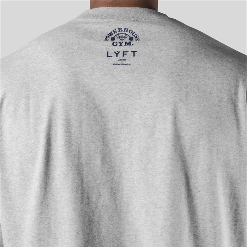 LYFT Jointly Men Running Sports Cotton T-shirt Gym Fitness Bodybuilding Loose Print Shirt Summer Male Jogging Training Tee Tops 3