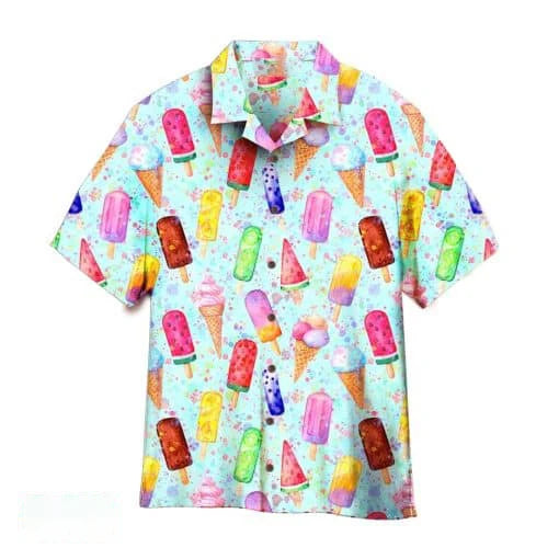 2024-Hawaiian-Shirt-For-Men-Summer-Ice-Cream-T-Shirt-Beach-Prints-Short-Sleeved-Shirt-Tops