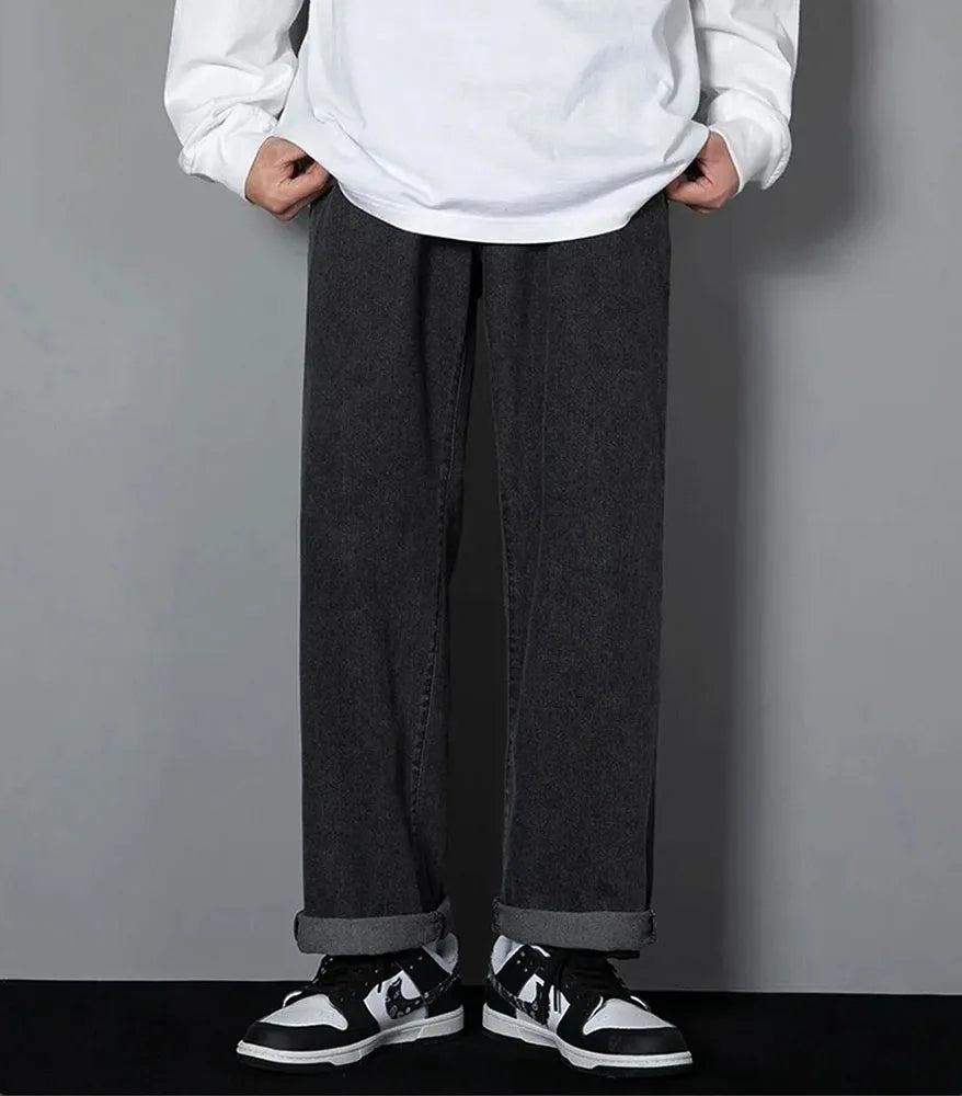 Men's Classic Wide-Leg Straight Jeans