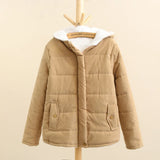 Korean Style New Fashion Women's Velvet Thicken Casual Trendy Solid Color Hooded Parkas Female Simple Basic Pocket Clothes Coats 6