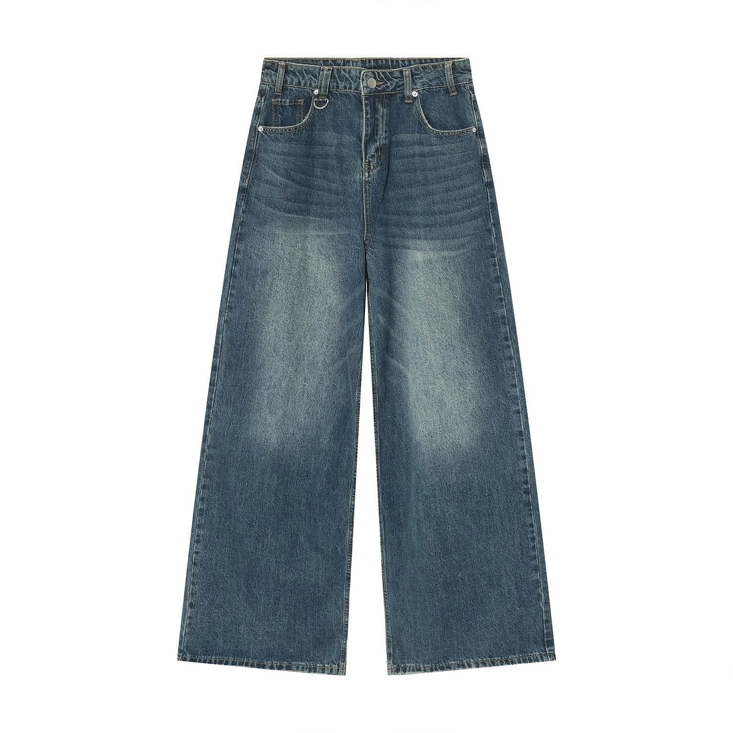 IEFB-Summer-Men-s-Denim-Pants-Old-Blue-Washed-Male-Jeans-Straight-Casual-Menwear-Loose-Wide