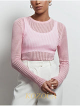 Kozoca-Fashion-White-Elegant-Striped-See-Through-Women-Tops-Outfits-Long-Sleeve-T-Shirts-Tees-Skinny