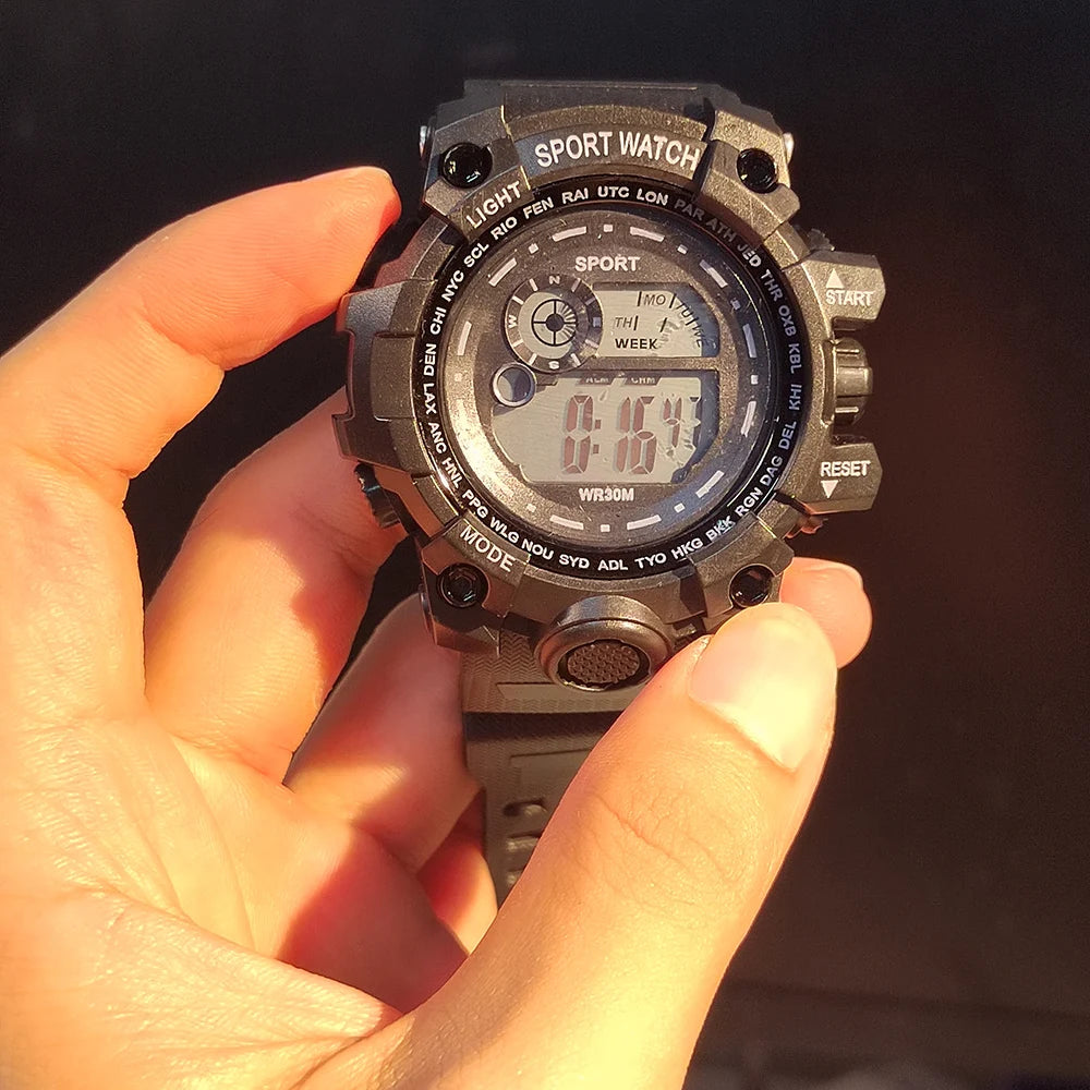 Men LED Digital Watches Luminous Fashion Sport Waterproof Watches For Man Kids Date Army Military Clock 5