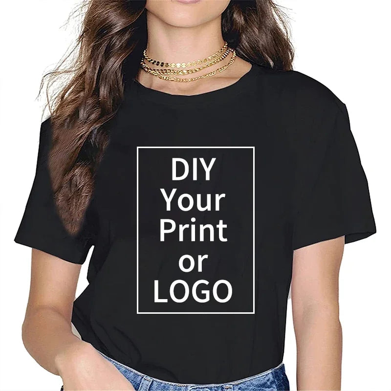Custom T shirt Women Men Customised Printed 100% Cotton Short Sleeve Your Logo Photo Brand Text Tee Personalize Graphic Clothing 3