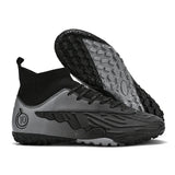 Mens Soccer Cleats Outdoor Lightweight High-Top Training Boots, Professional Athletic Long Spikes and TF Ground Football Shoes