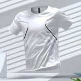 Men's T-shirts Sport Running T-shirt Men Quick-drying Breathable Short Sleeve Round Neck Active Tee Outdoor Workout Men Clothing 2