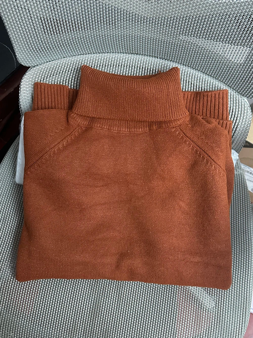 Women Mock Neck Pullovers Sweater High Quality Oversized Jumper Split Fall Winter Clothes Beige Purple Green 8 Colors  C-114 9