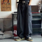 Baggy Jeans Men's Oversize Cargo Korean Black Wide Pants Streetwear Hip Hop Harajuku Male Fashion Straight Denim Pants 3